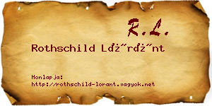Rothschild Lóránt névjegykártya